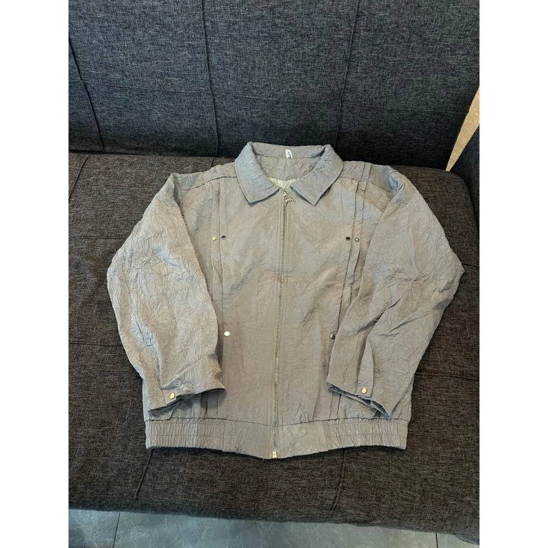 HT89 春秋设计感褶皱百搭外套