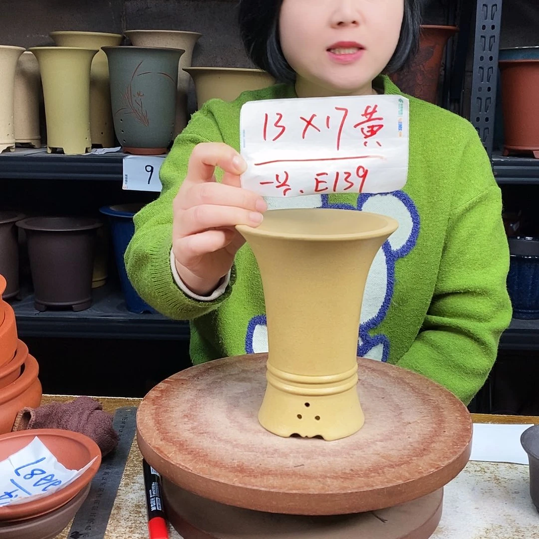 紫砂一只紫砂花盆E139