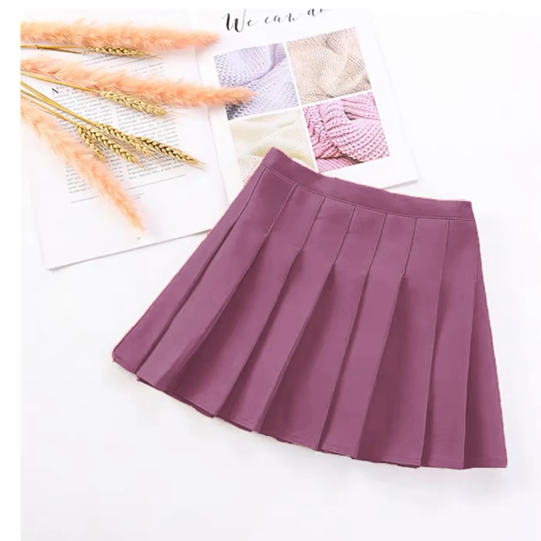 夏日风情！女士夏季纯色百褶短裙F171