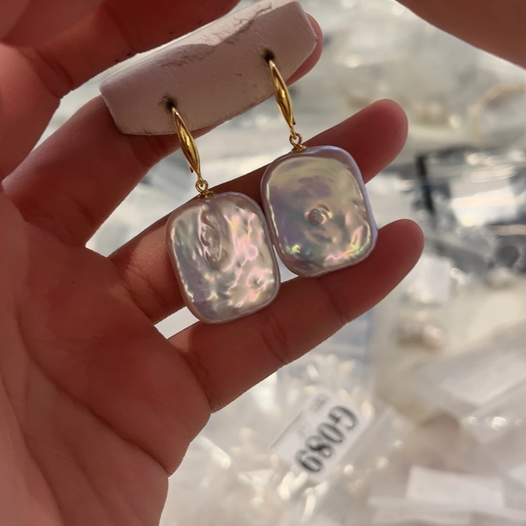 淡水珍珠耳饰银S925镶嵌