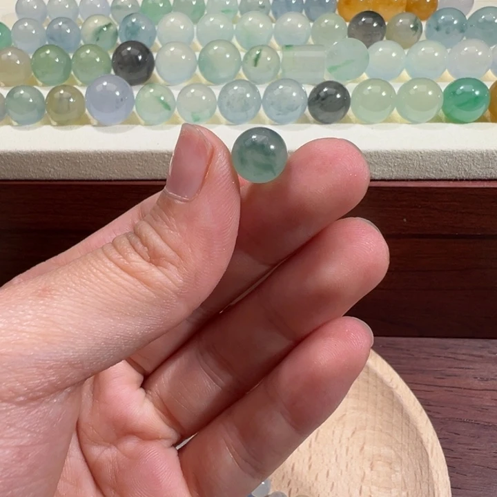 翡翠散珠天然缅甸翡翠A货8.9