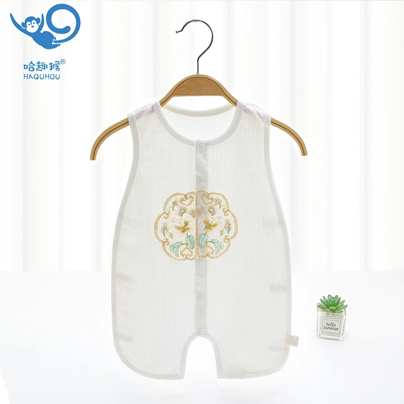 haquhou/哈趣猴婴幼儿夏季无骨新生儿连体衣透气轻薄无袖新生婴儿