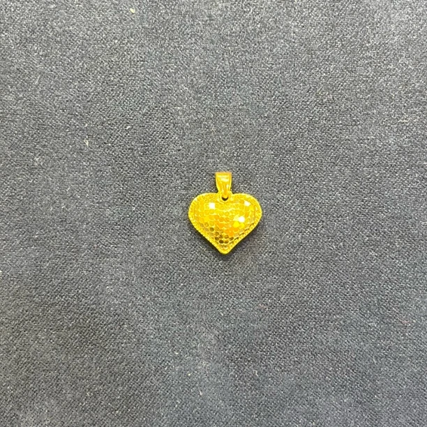 足金吊坠 足金999 镭射面心形吊坠 B4