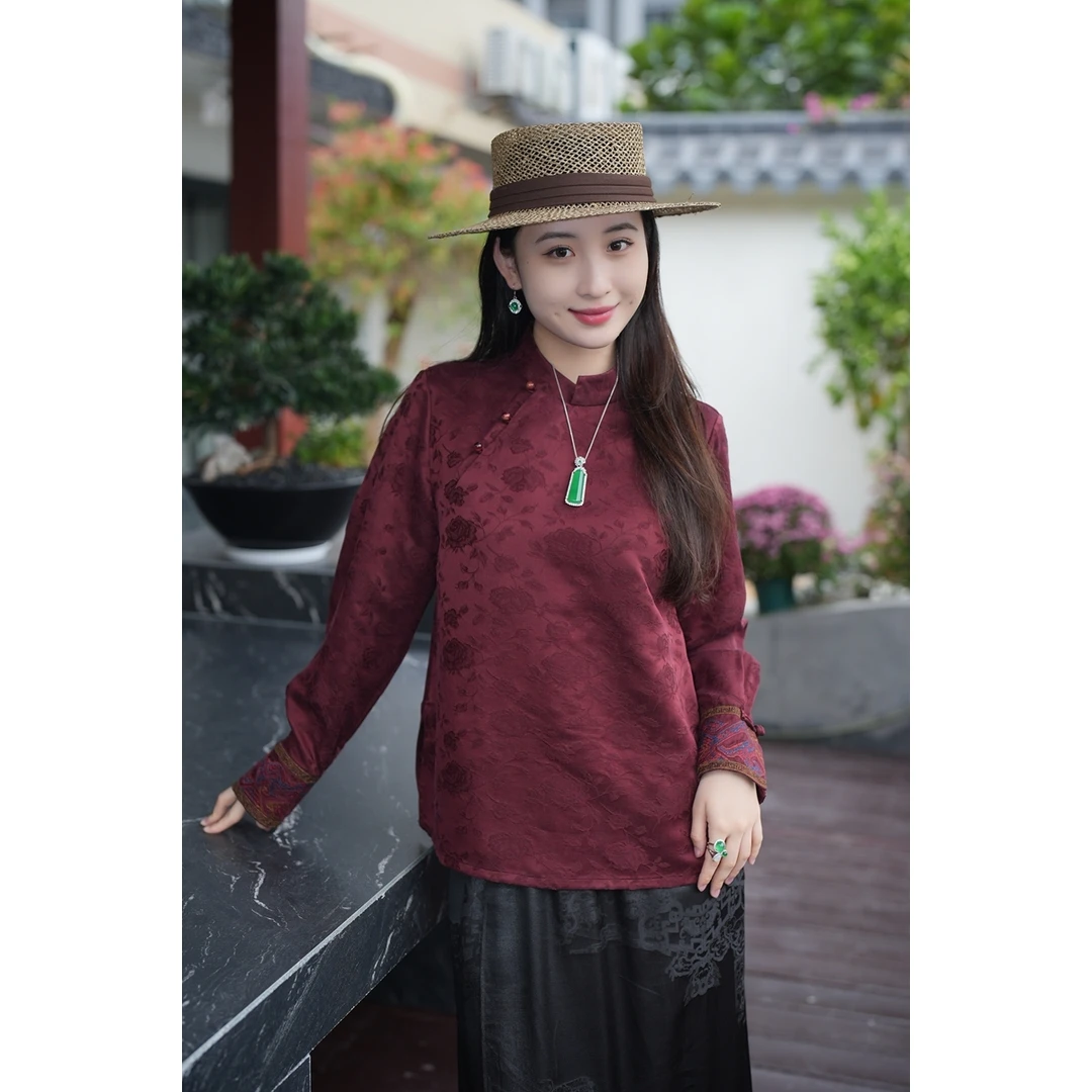蓝大【渡裳】新中式桑蚕丝上衣5666