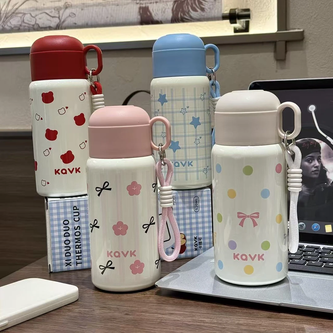Kavk卡维可新款三饮陶瓷保温学生水杯上学可爱大容量保温杯