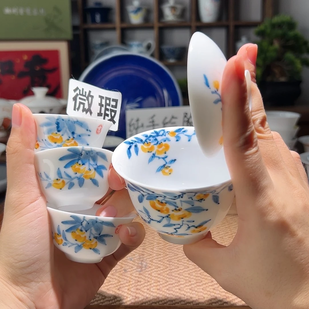 【闪购商品】微瑕 手绘 盖碗
