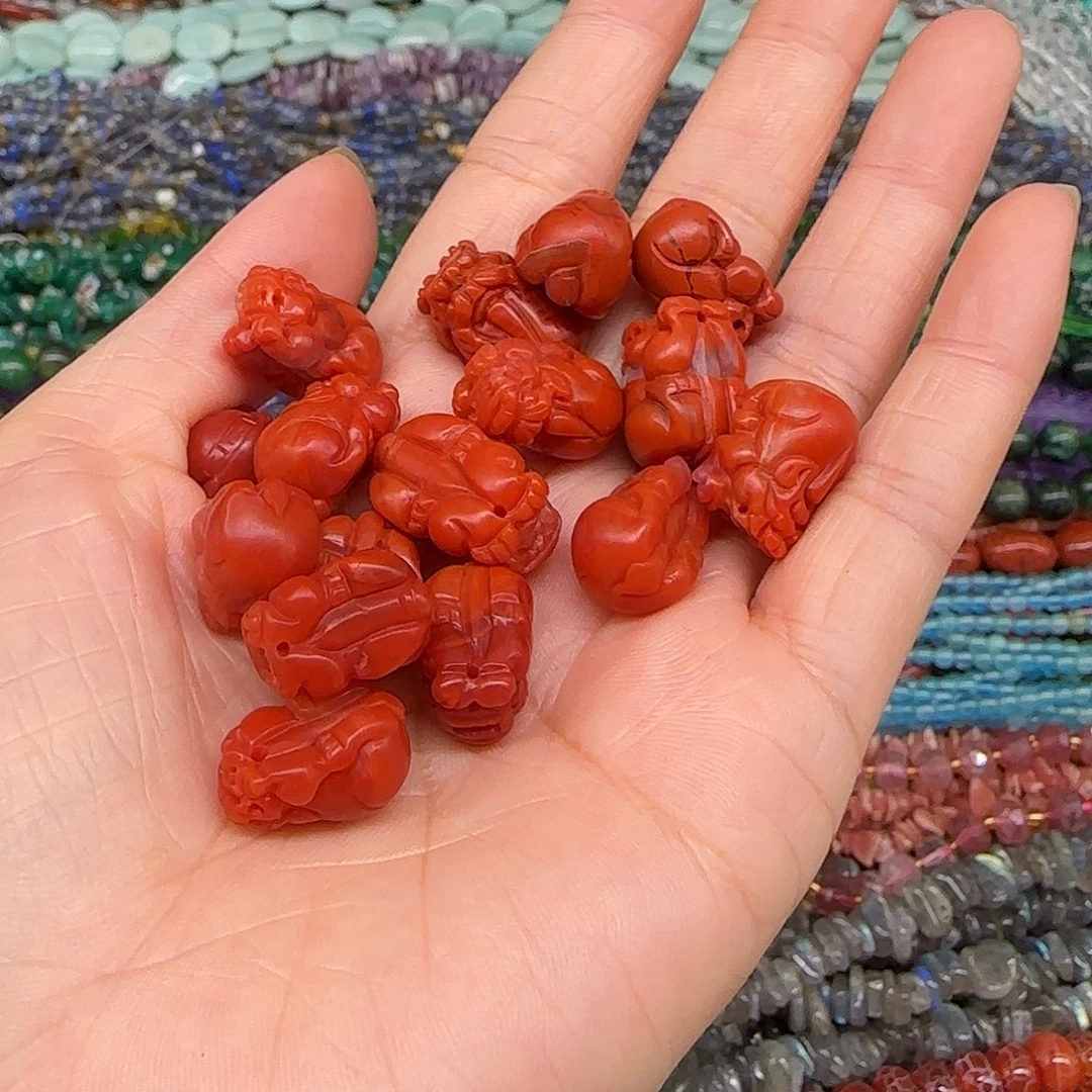 玛瑙/玉髓合金珠宝半成品南红貔貅一颗不挑