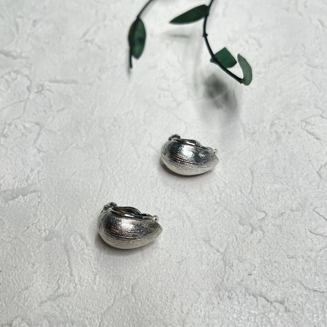 铜合金耳饰 【六六中古】孤品复古耳夹ap6776