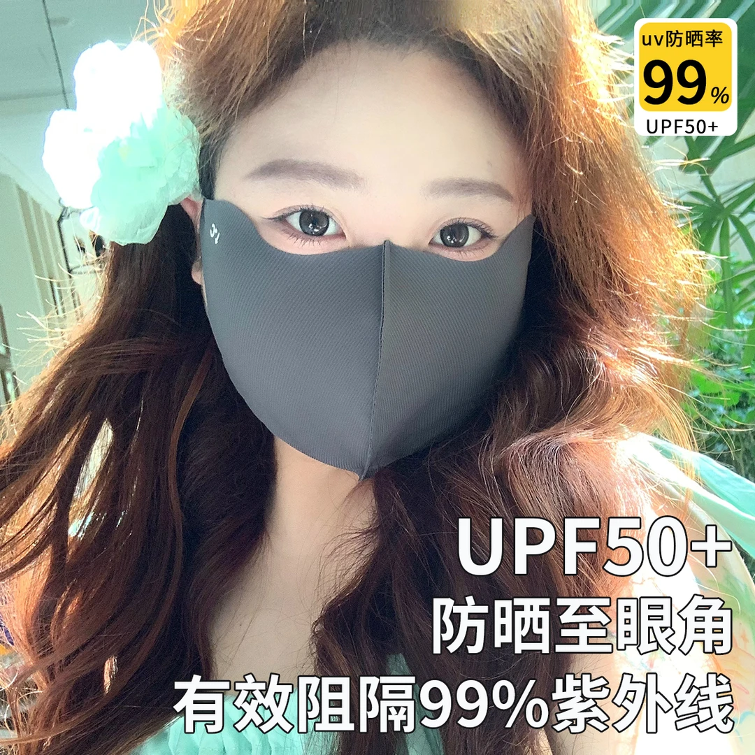 无痕护眼角冰丝防晒口罩女透气立体全脸遮阳