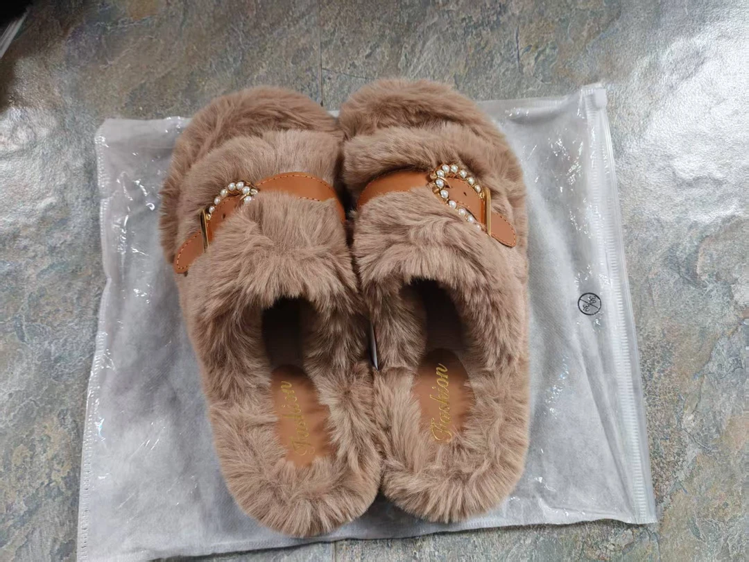 冬季秋季防水台纯色防滑一字拖秋冬包头女鞋休闲风1665