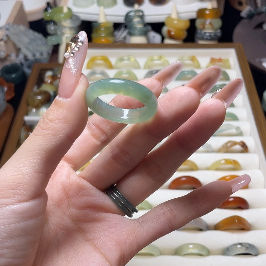 蛇纹石玉未镶嵌戒指22.2