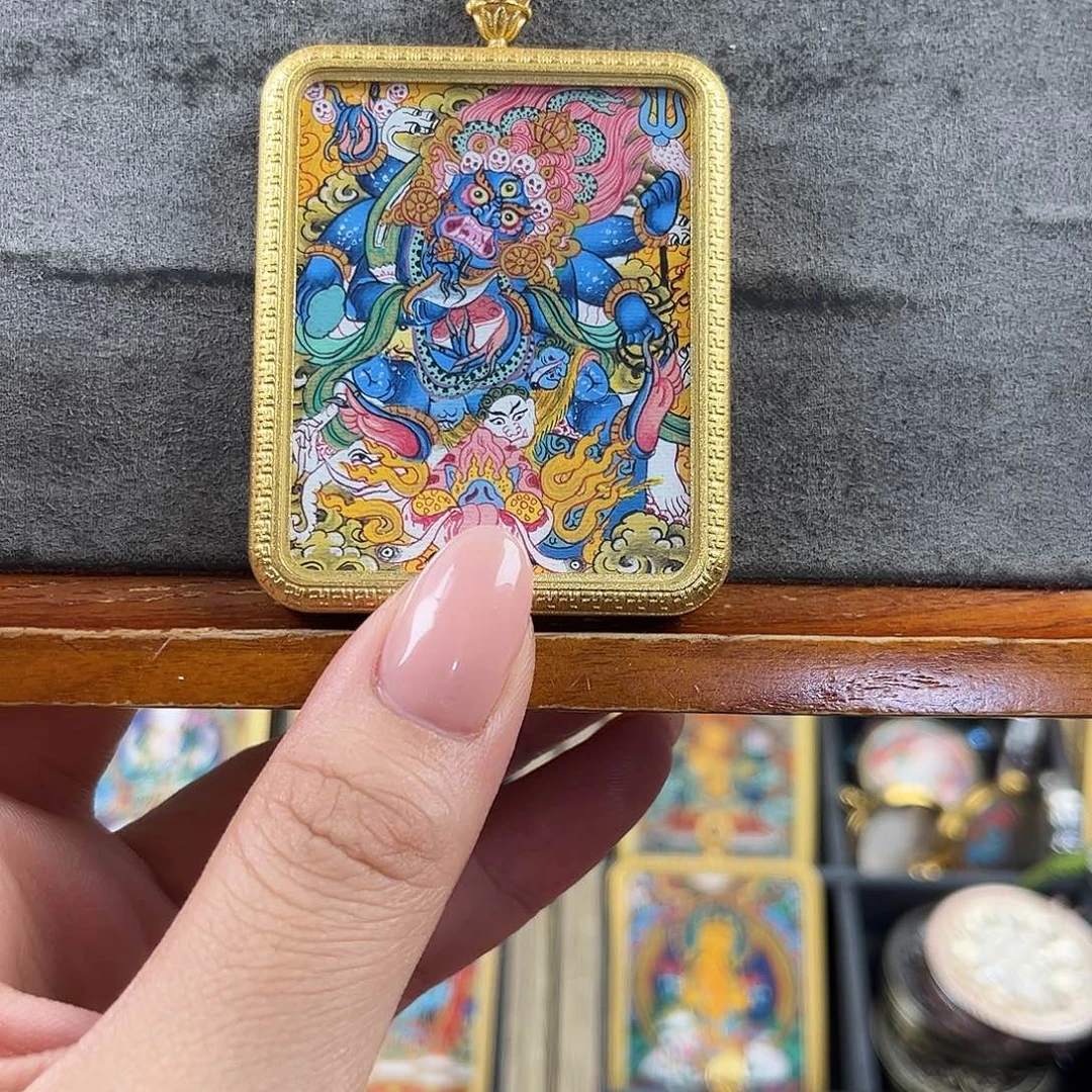 吊坠手绘大黑唐卡放漏