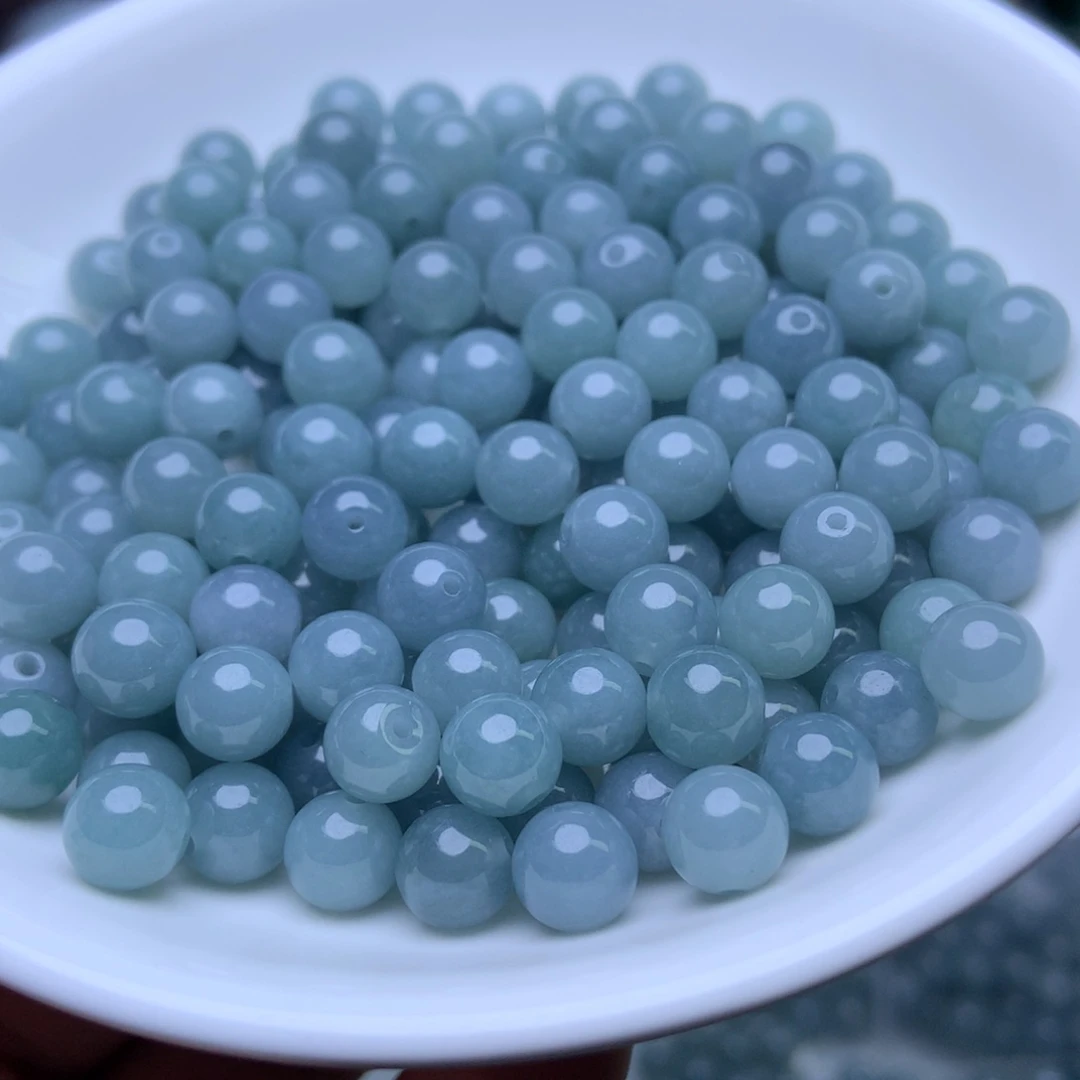 未镶嵌手链翡翠卡6.8冰蓝水30个单圈