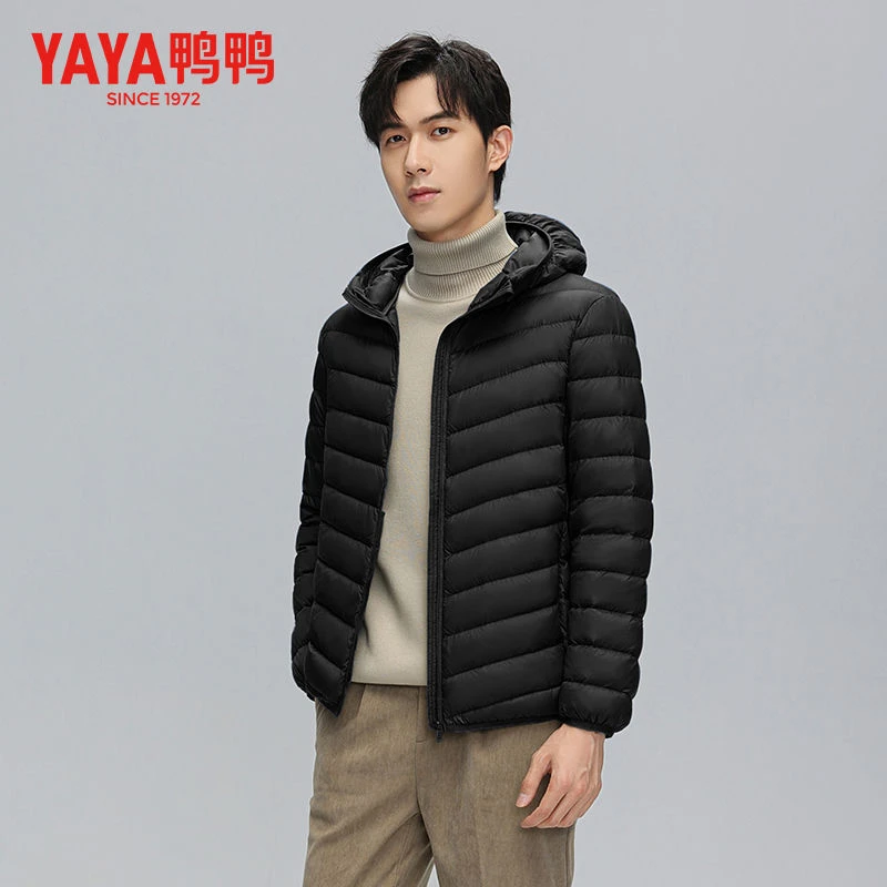YAYA鸭鸭新款高档羽绒服男女同款时尚休闲潮流百搭连帽立领外套潮