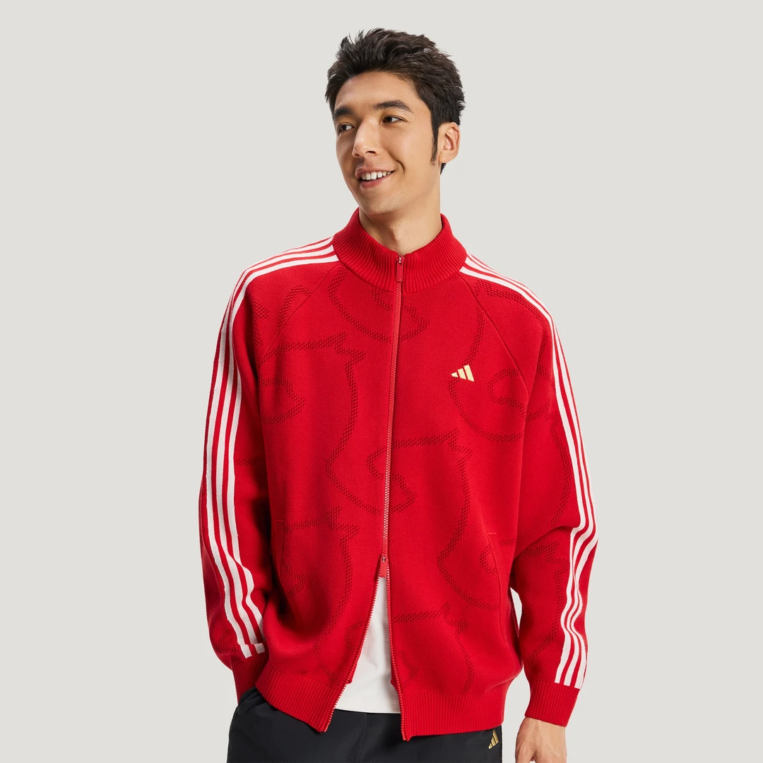 adidas/阿迪达斯中性商场同款新年款运动休闲宽松针织开衫KE4062