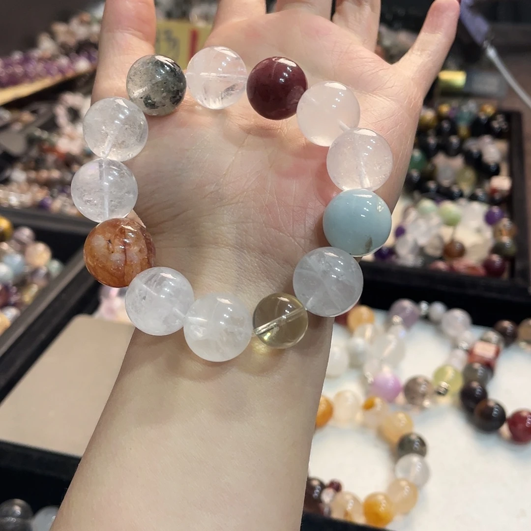 未镶嵌手链水晶白幽灵多宝