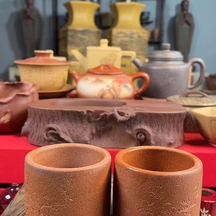 茶杯紫砂梅花杯口封釉