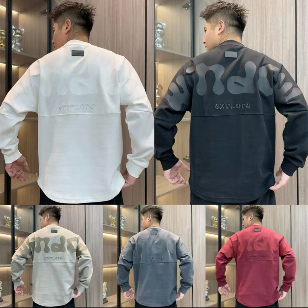 【字母印花圆领卫衣】秋季男士2025新款美式百搭时尚卫衣