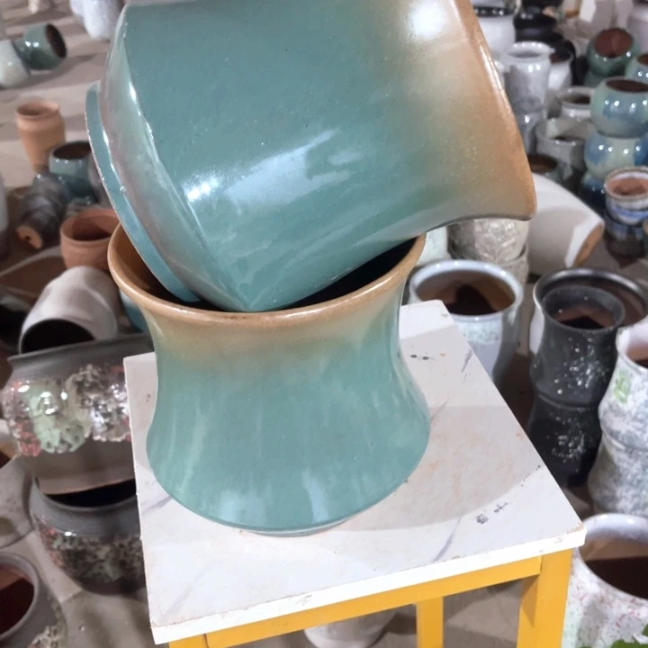 紫砂花盆口径20高度20两只正品