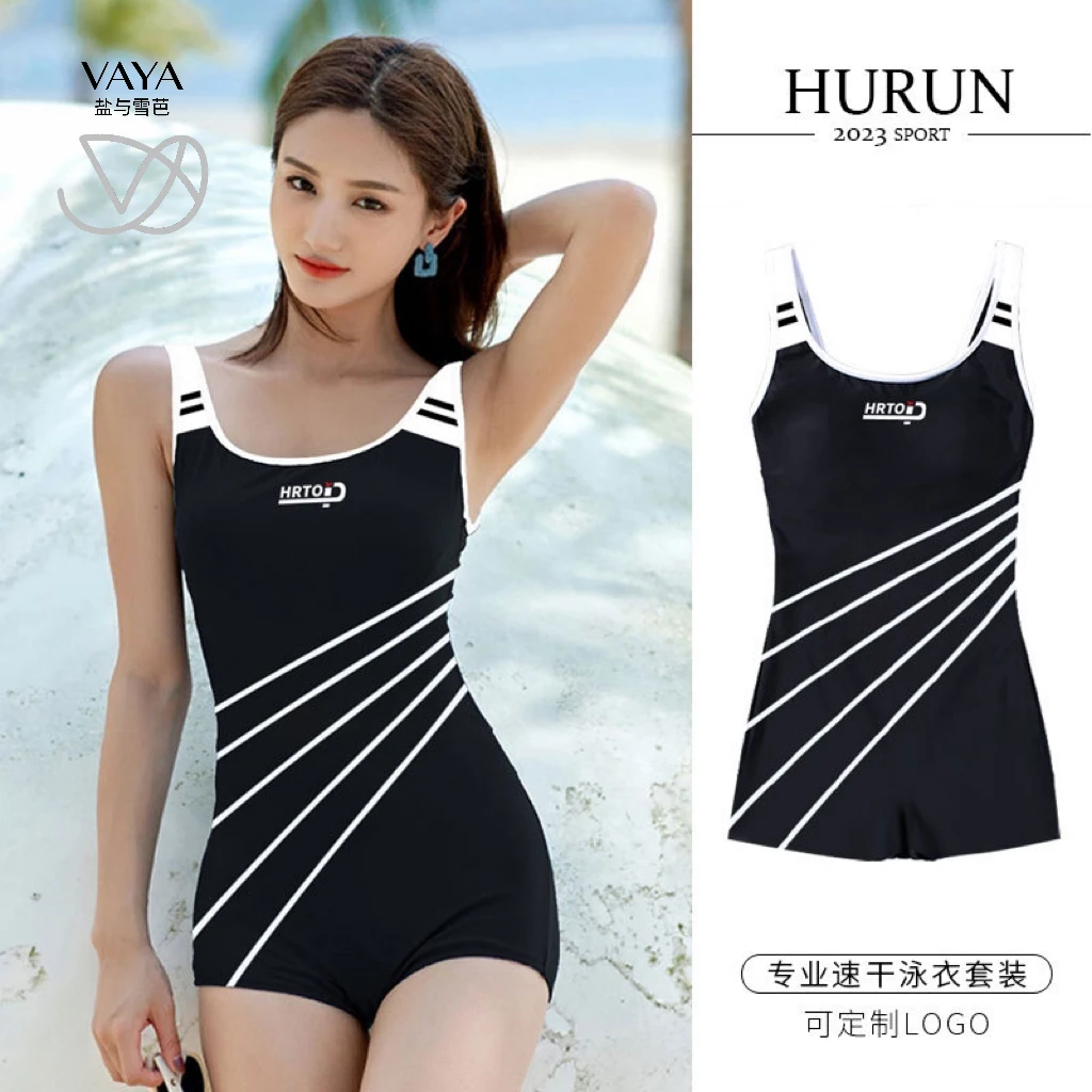 连体平角泳衣女新款修身遮肚聚拢保守大码2025游泳馆专用泳装显瘦