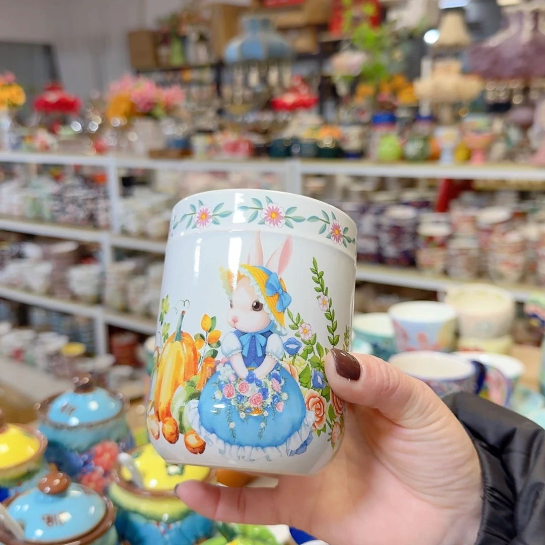 瓷400毫升南瓜兔手握杯一只