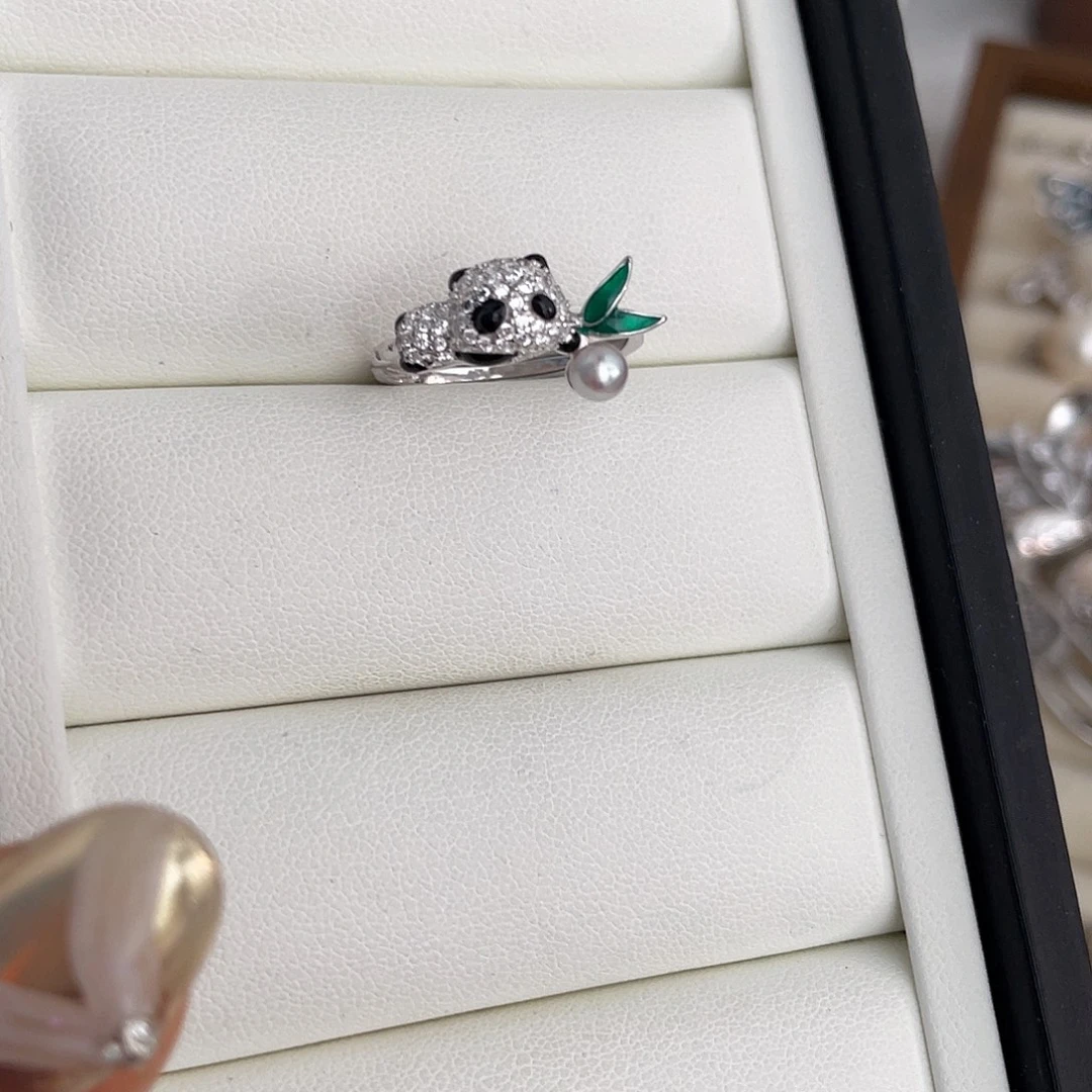 银S925镶嵌戒指海水珍珠