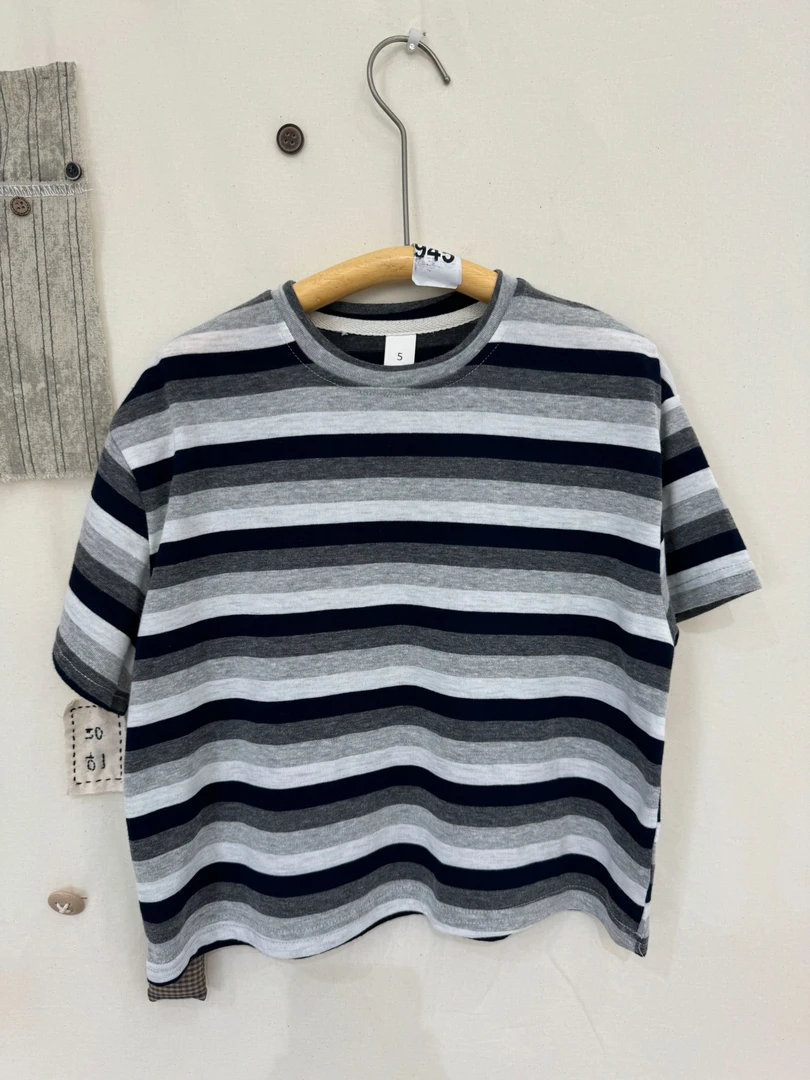 （Z363）森系韩系新款条纹T恤童装