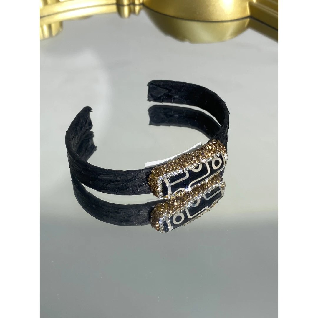 铜合金合成锆石手镯 TTSD 黑色时尚潮流百搭款手镯 578