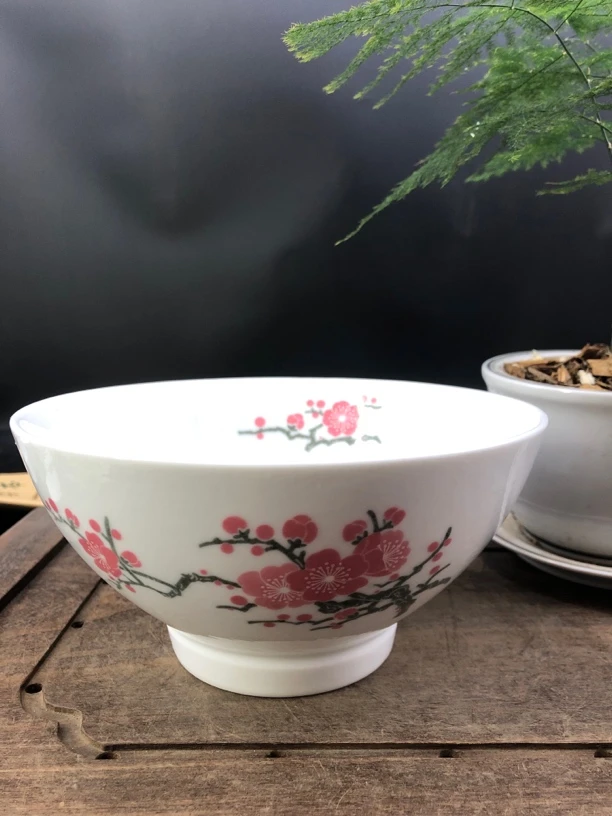 醴陵釉下彩贴花梅花斗碗