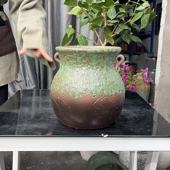 17×21 -粗陶花盆有孔-买买买