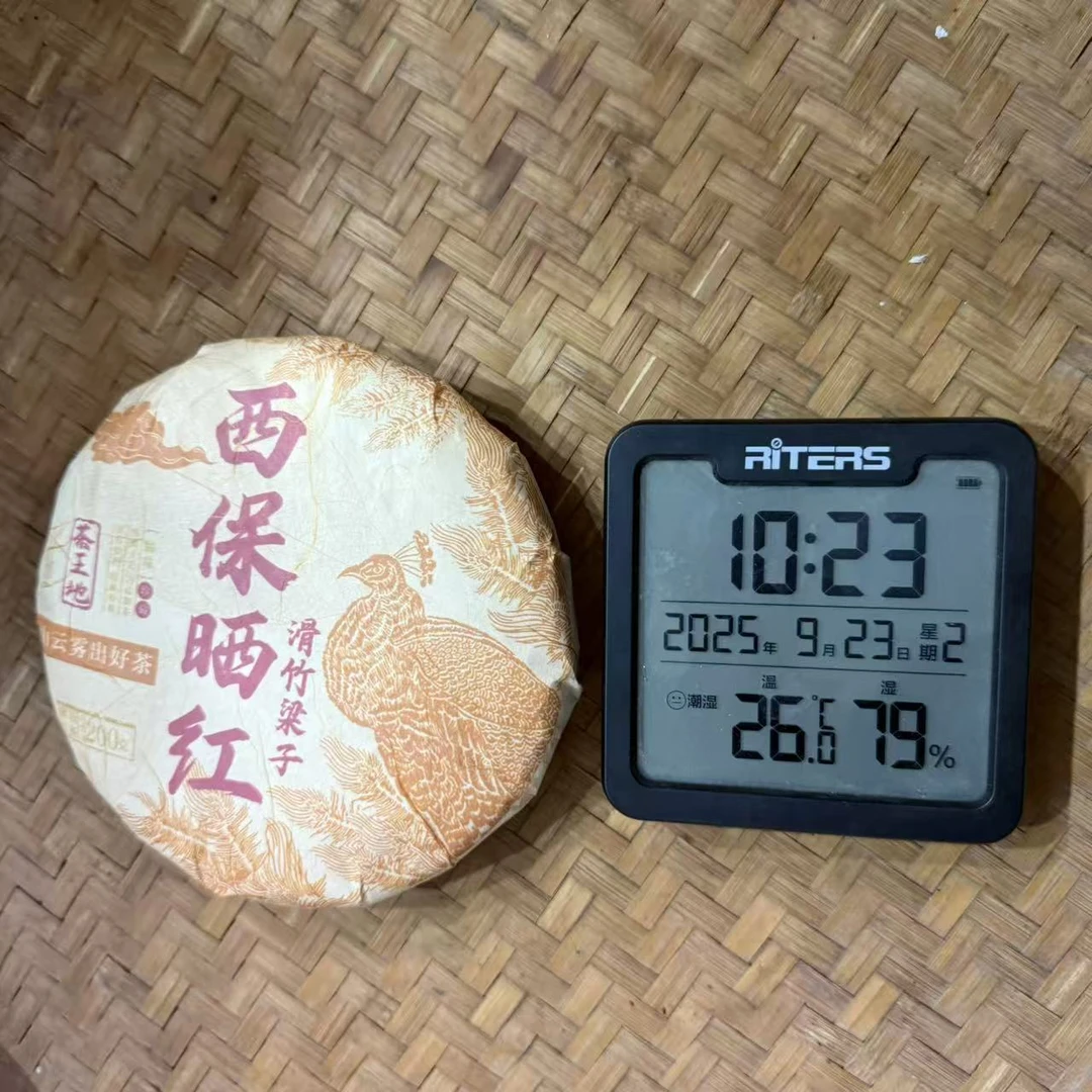 2020年滑竹梁子西保茶王地古树晒红云南红茶饼200克KM1号9月23日