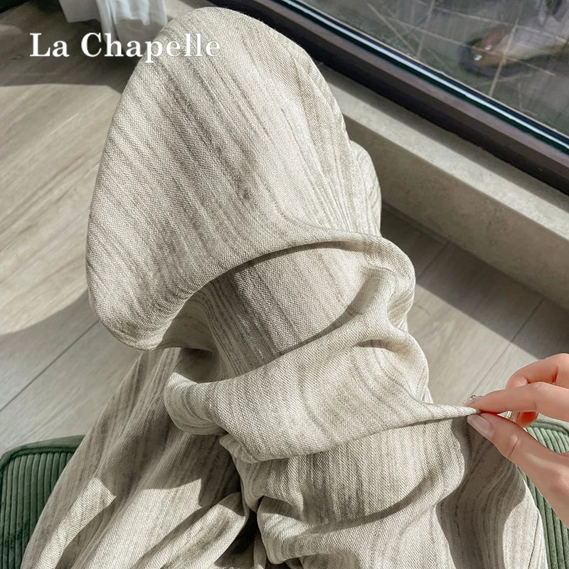 拉夏贝尔冰丝扎染阔腿裤女夏季薄款高腰垂感直筒宽松小个子休闲裤