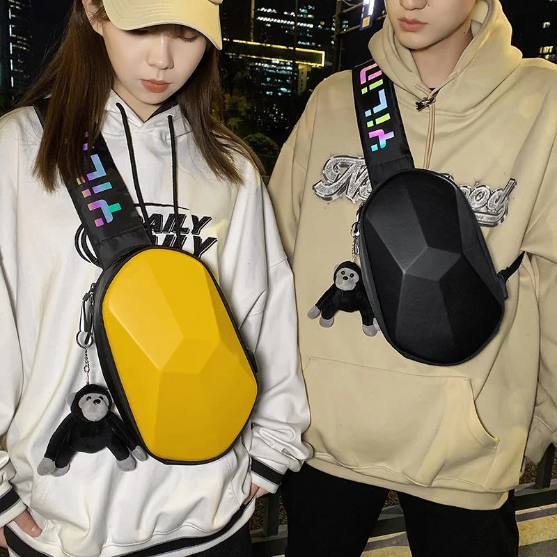 胸包男女2024新款骑行包机车背包男士斜挎包男款胸前包运动小挎包