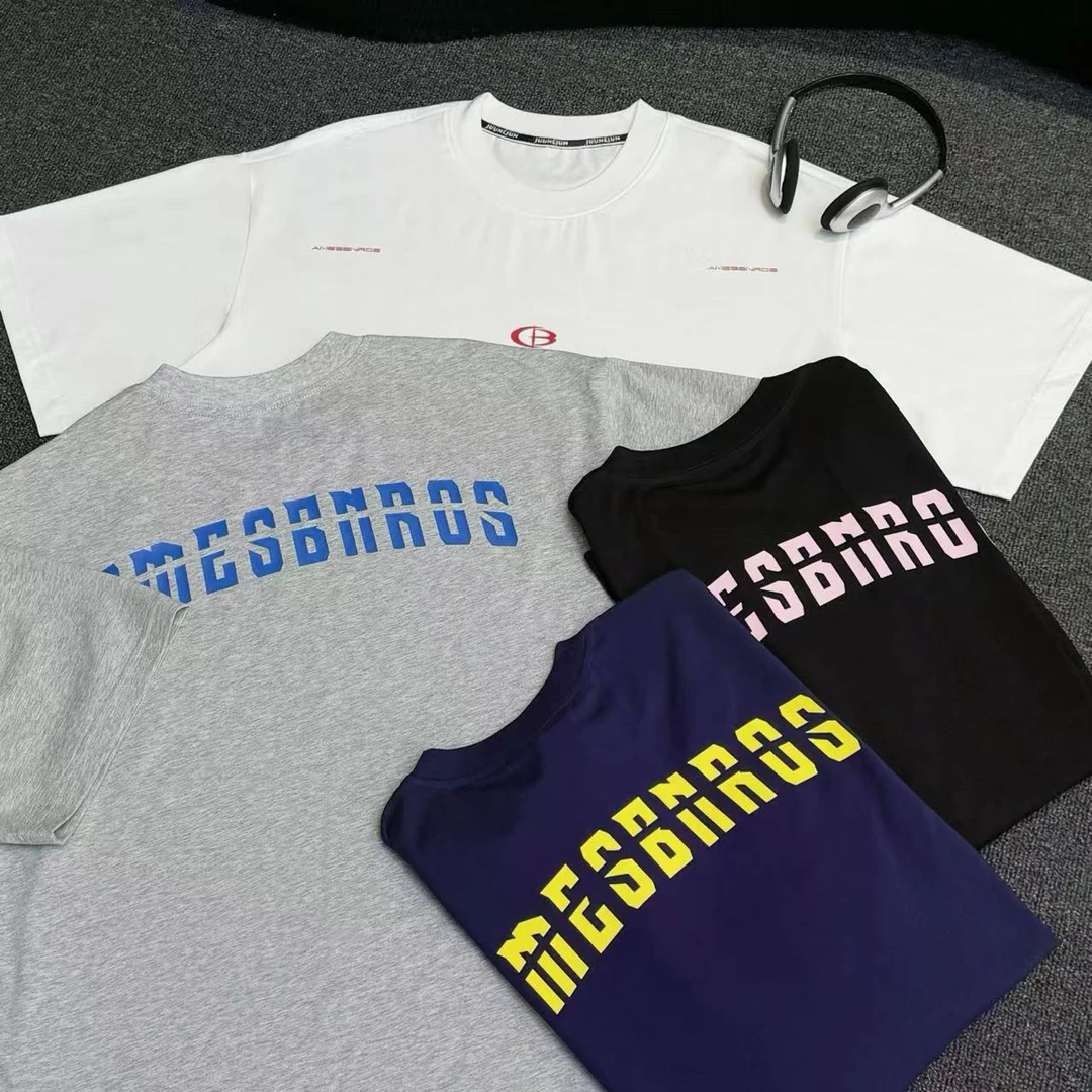 [JJ]黑白蓝灰四色圆领小字母logo圆领潮流冰皮爽滑短袖体恤（夏日