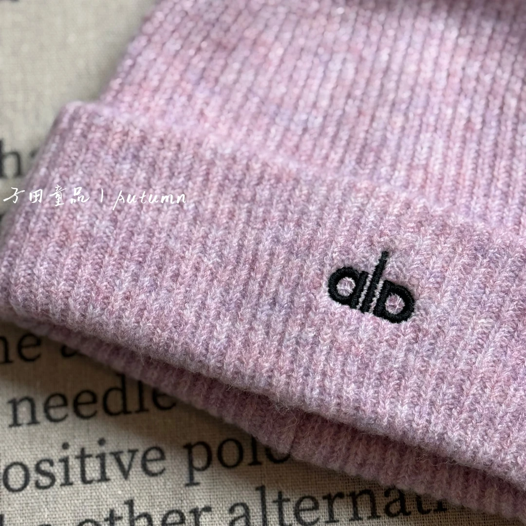 子田推荐-儿童韩版针织刺绣扎染紫粉色冷帽