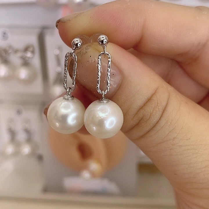 天然淡水珍珠银S925镶嵌淡水珍珠10