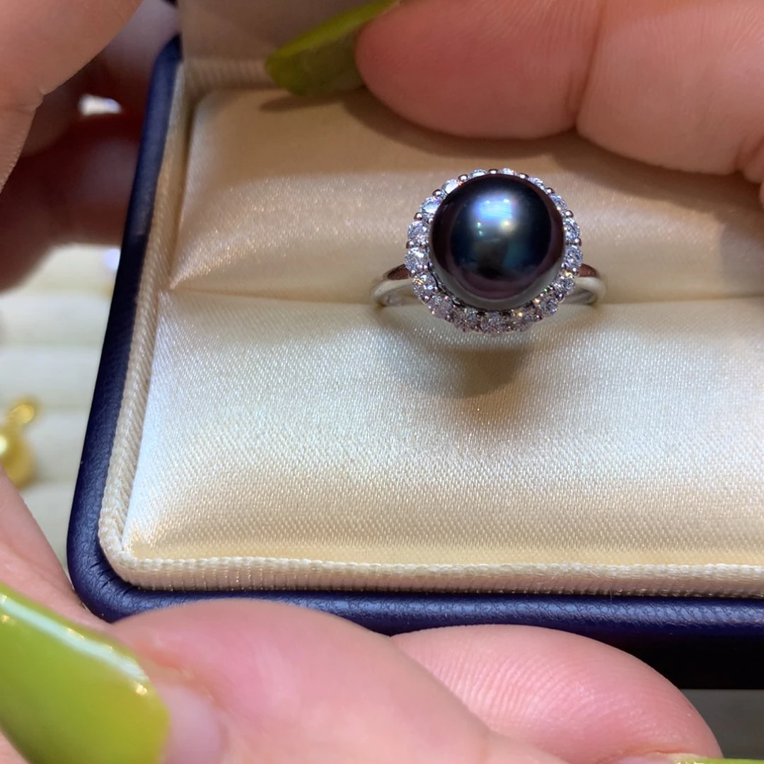 海水珍珠戒指银S925镶嵌