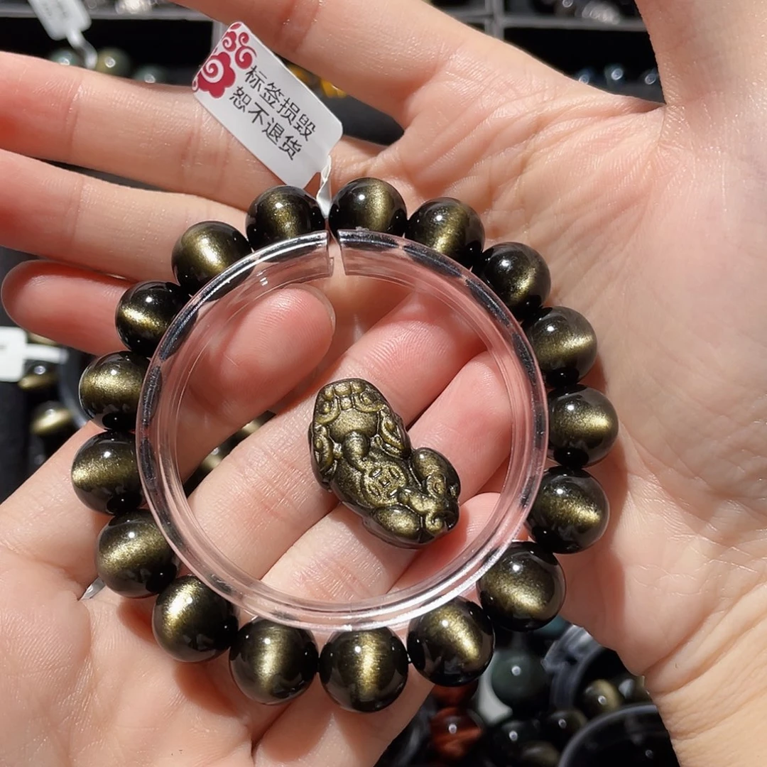 阿***银黑曜岩未镶嵌手链