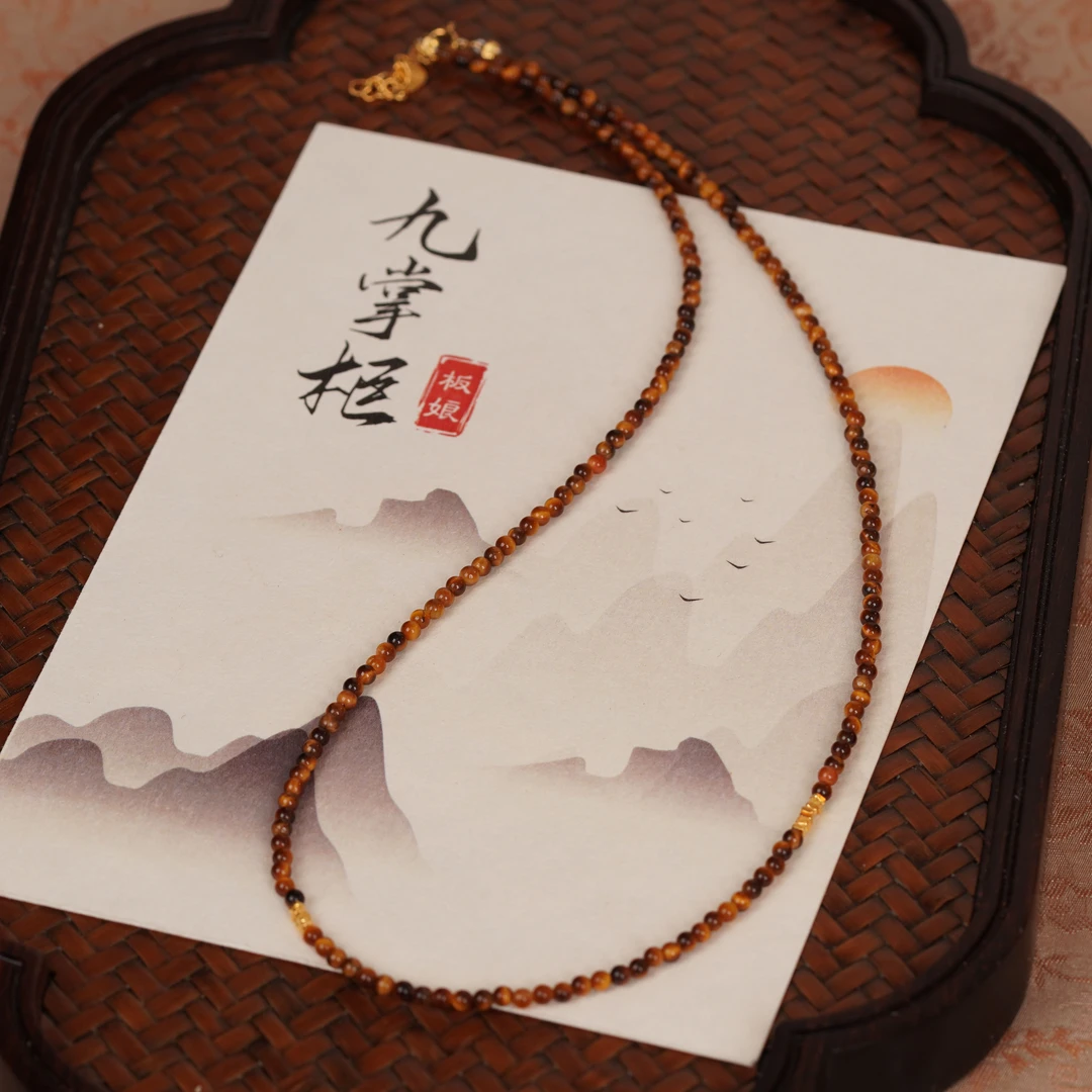 【JJ001】天然虎眼石项链简约设计S925银配饰—多样性发其一