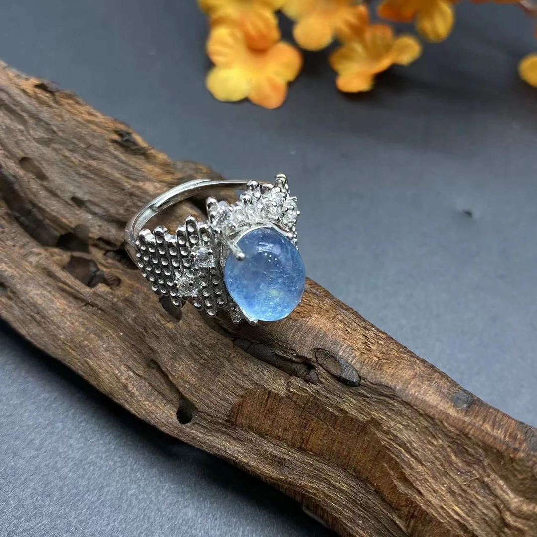 海蓝宝石（处理）【初见珠宝】海蓝宝戒指10-1C86X8【多样性发一件】