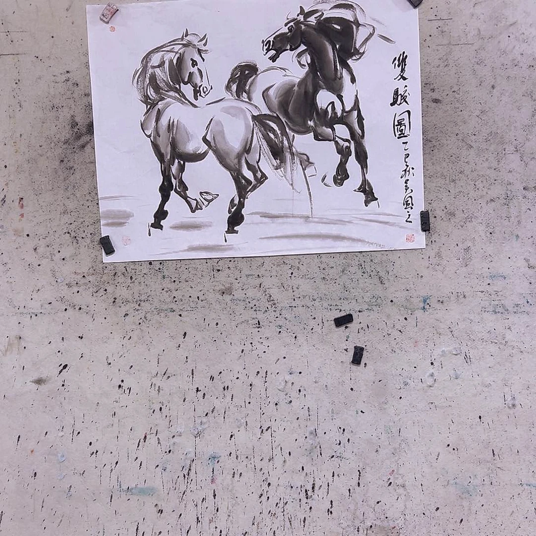 放***人国画三尺90x70cmcm