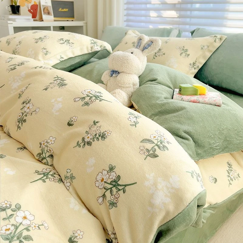 牛奶绒四件套被套单件冬天珊瑚绒新款高级被罩冬季加绒法兰绒N7