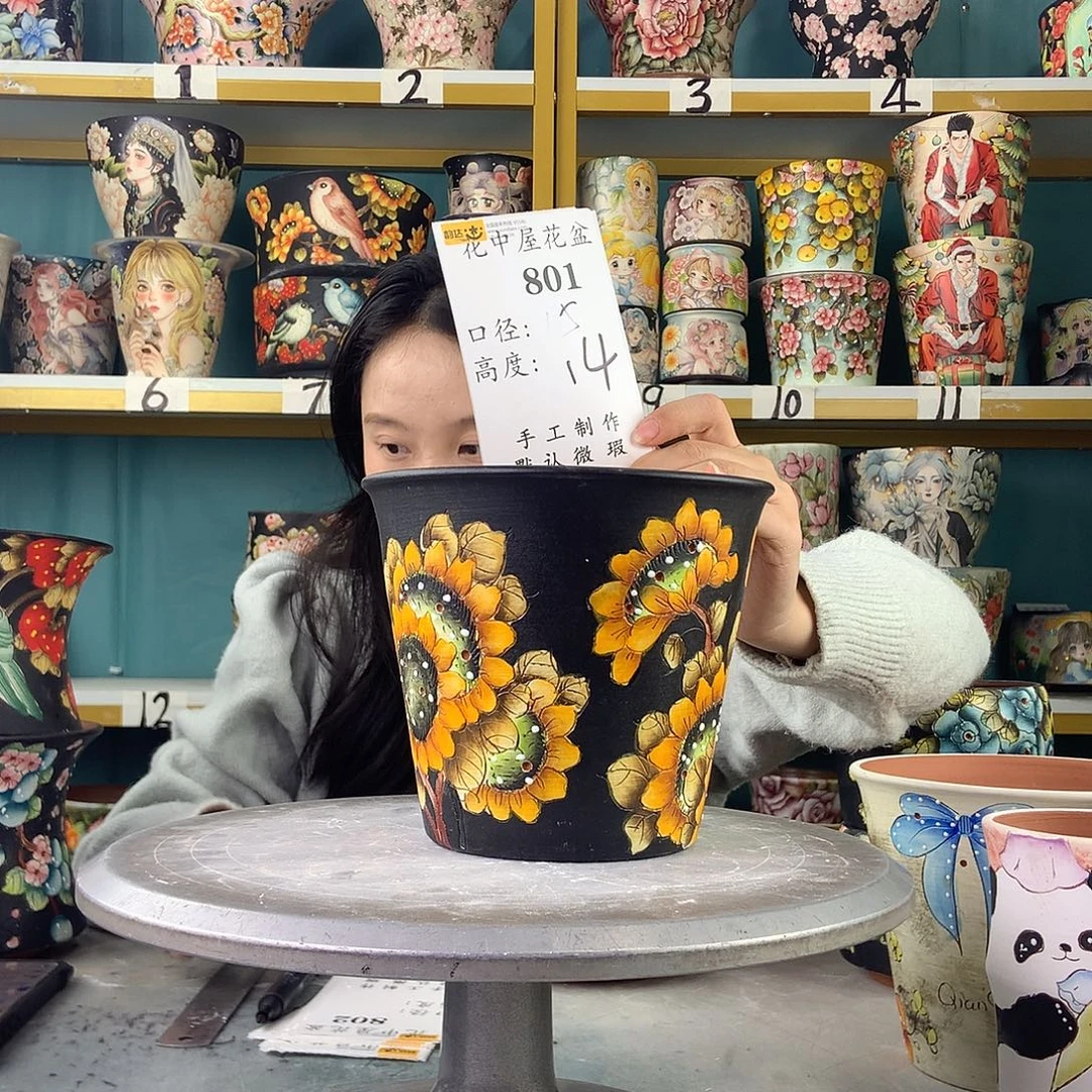 陶景德镇手工花盆801