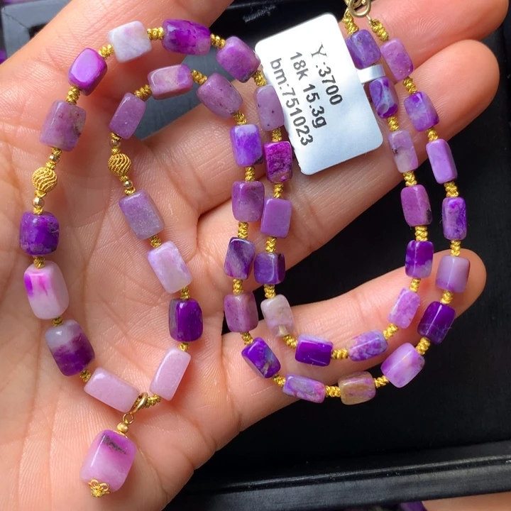 苏纪石（舒俱来）18K金镶嵌项链