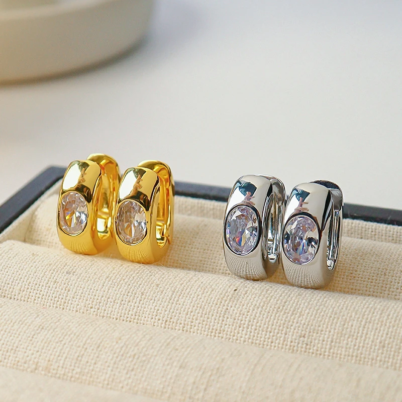 铜合金耳饰 欧美新款简约耳环耳扣女复古时尚百搭小众气质耳yj