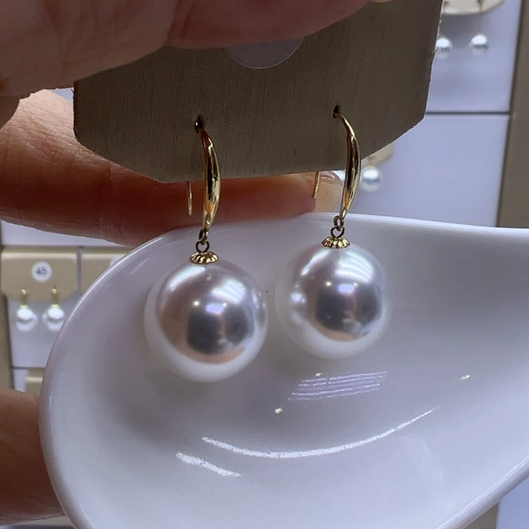 耳饰淡水珍珠18K金镶嵌