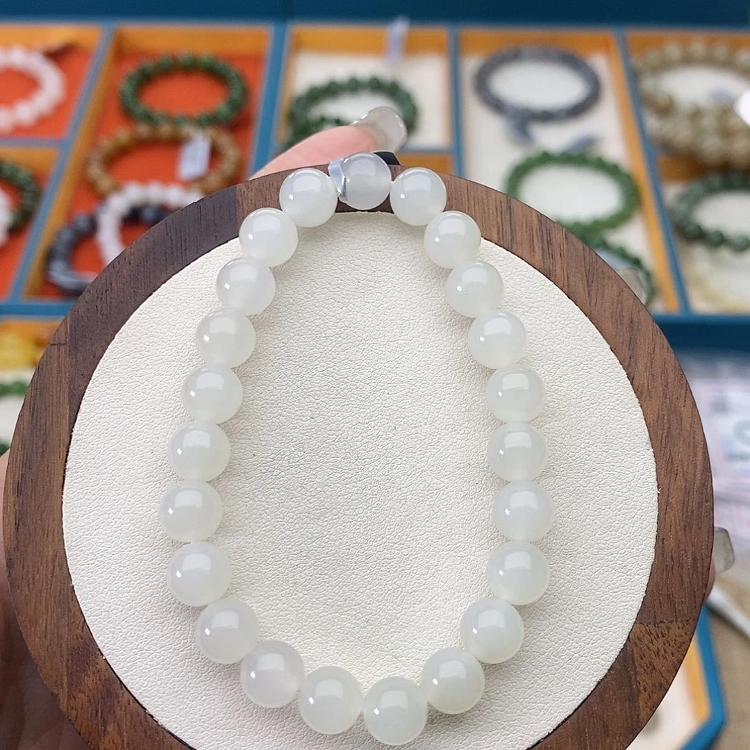 和田玉未镶嵌手串A53卡8