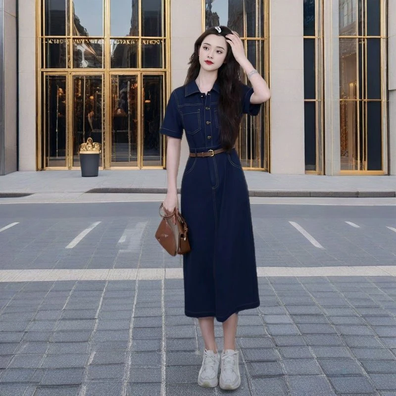 减龄设计感气质连衣裙2025夏季轻熟风法式温柔风连衣裙丝光棉裙子