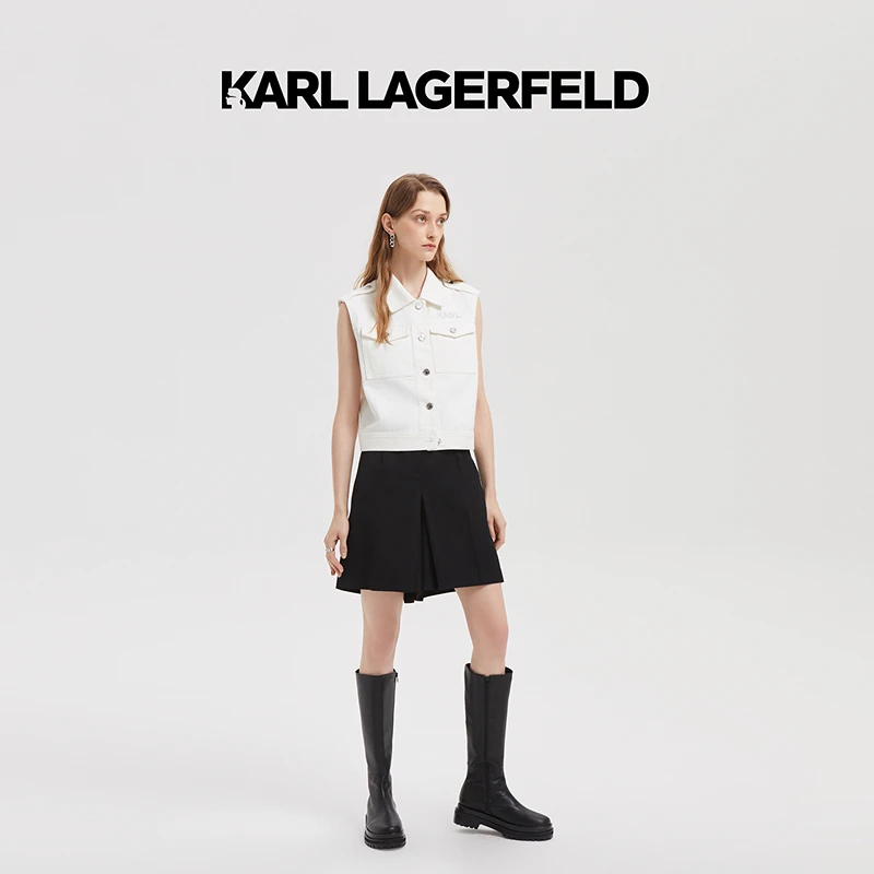 【大可专属】KARLLAGERFELD春季黑色精纺毛料西装短裤女221L1104