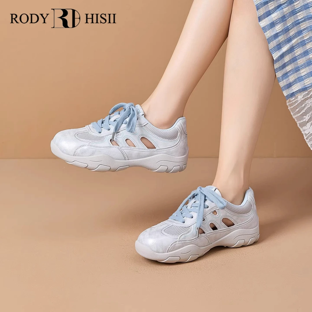 RODYHISII/洛狄希斯德训鞋女夏季真皮新款镂空透气洞洞鞋休闲鞋子